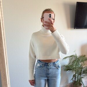 Zara cropped turtleneck sweater